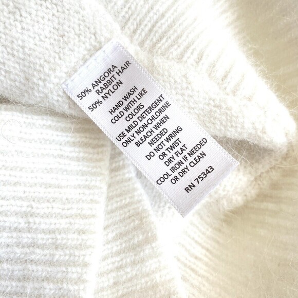 Cynthia Rowley Womens XL Angora Sweater Ivory Off White Hi Low Hem LOVELY - Picture 4 of 4